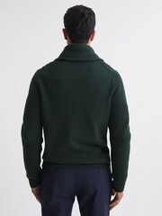 Reiss Forest Green Ashbury Cotton Blend Cable Knit Cardigan - Image 5 of 5