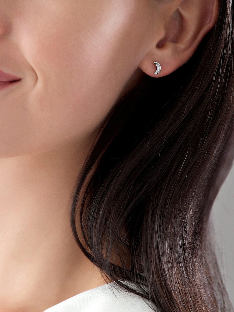 Beaverbrooks Cubic Zirconia Moon & Star Earrings - Image 1 of 4 Beaverbrooks Cubic Zirconia Moon & Star Earrings - Image 1 of 4