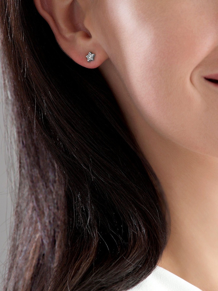 Beaverbrooks Cubic Zirconia Moon & Star Earrings - Image 2 of 4