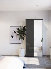 Wiemann Peyton Graphite Glass and Mirror Semi Fitted Double Wardrobe - Image 1 of 6
