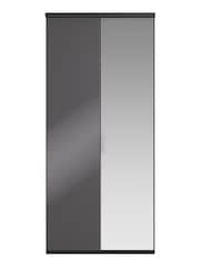 Wiemann Peyton Graphite Glass and Mirror Semi Fitted Double Wardrobe - Image 2 of 6