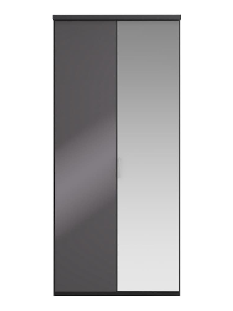 Wiemann Peyton Graphite Glass and Mirror Semi Fitted Double Wardrobe - Image 2 of 6