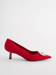 Red Regular/Wide Fit Forever Comfort® Jewel Trim Kitten Heels - Image 2 of 5