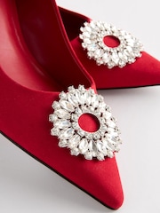 Red Regular/Wide Fit Forever Comfort® Jewel Trim Kitten Heels - Image 3 of 5