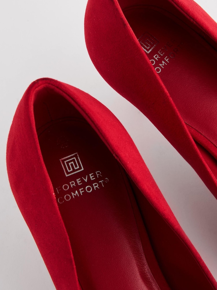 Red Regular/Wide Fit Forever Comfort® Jewel Trim Kitten Heels - Image 5 of 5