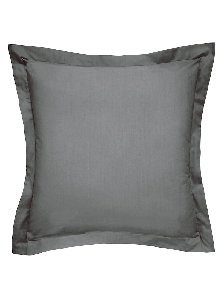 Bedeck of Belfast Grey Bob 600 Thread Count Egyptian Cotton Square Pillowcase - Image 2 of 2