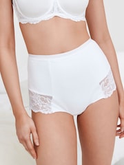 Black/White Cotton Tummy Control Shaping Lace Back Knickers 2 Pack - Image 5 of 9