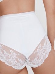 Black/White Cotton Tummy Control Shaping Lace Back Knickers 2 Pack - Image 6 of 9