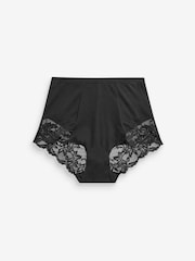 Black/White Cotton Tummy Control Shaping Lace Back Knickers 2 Pack - Image 8 of 9