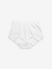Black/White Cotton Tummy Control Shaping Lace Back Knickers 2 Pack - Image 9 of 9