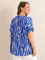 Evans Blue V-Neck Shell Top - Image 3 of 5