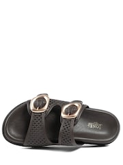 Jones Bootmaker Brown Gisela Leather Dual Buckle Sandals - Image 4 of 6