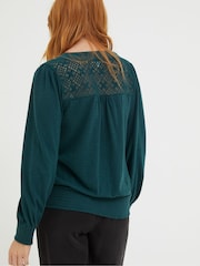 FatFace Green Remi Wrap Top - Image 2 of 5