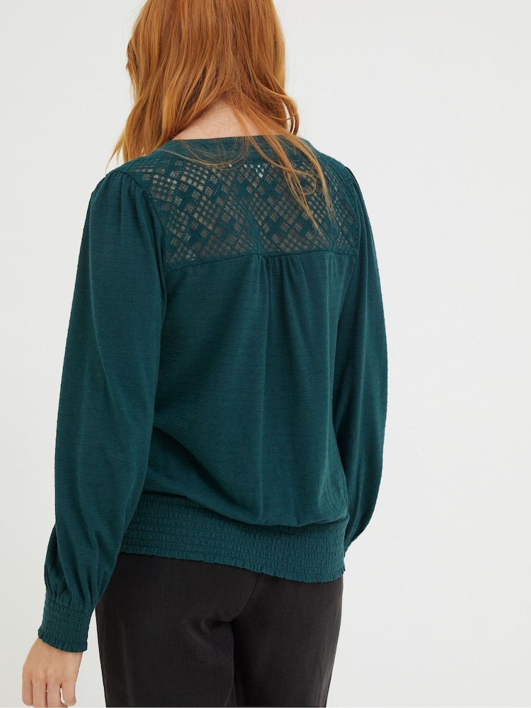 FatFace Green Remi Wrap Top - Image 2 of 5