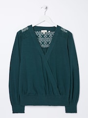 FatFace Green Remi Wrap Top - Image 5 of 5