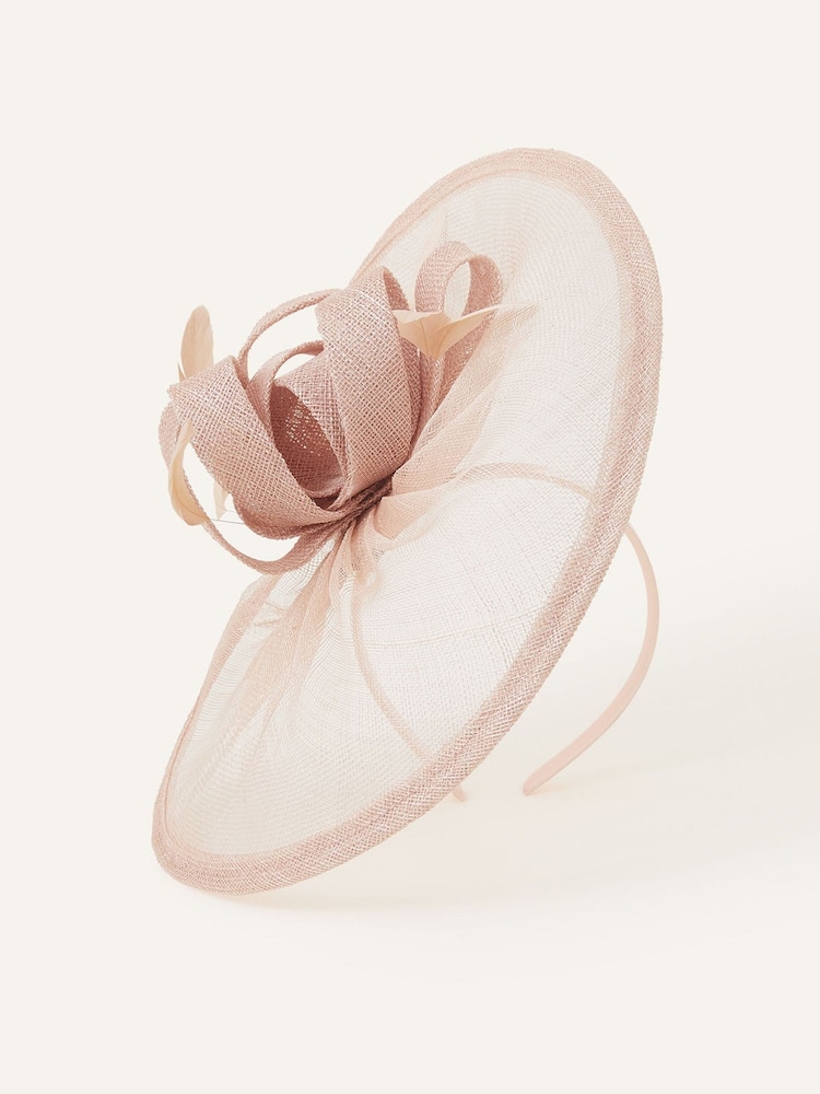 Accessorize Pink Penelope Sinamay Bow Band Fascinator - Image 1 of 3