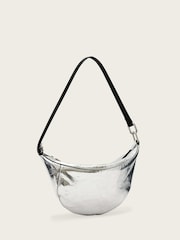 AllSaints Silver Luna Micro Metallic Bag - Image 6 of 7