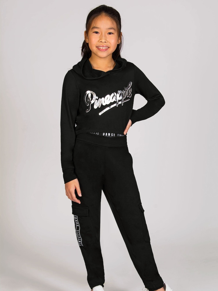Mädchen Kurz geschnittenes Kapuzensweatshirt mit Logo - Bild 2 von 6