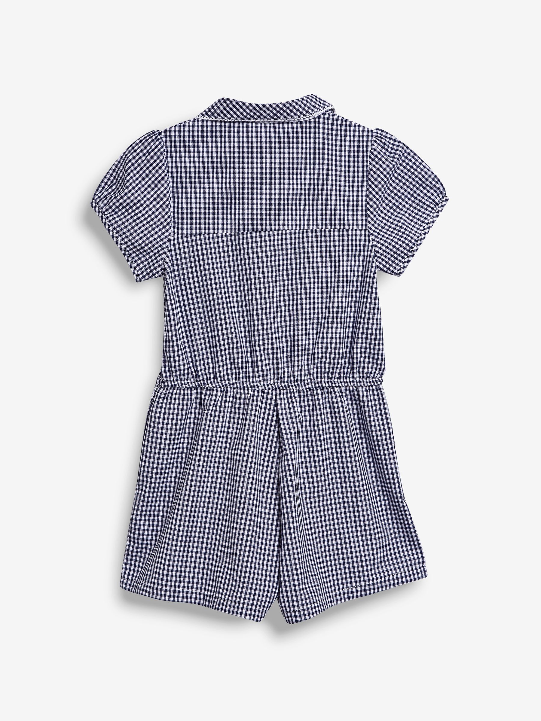 Buy Navy Zip Front Cotton Rich Gingham School Playsuit 3 14yrs from the Next UK online shop