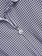 Navy Zip Front Cotton Rich Gingham School Playsuit (3-14yrs) - Image 8 of 8
