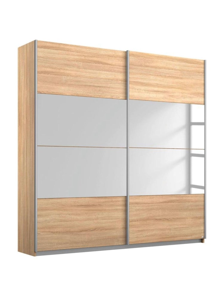 Rauch Oak Cameron Wood and Mirror Sliding Semi 1.8m Sliding Fitted Wardrobe - Image 2 of 2