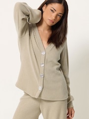 Ensemble cardigan côtelé & pantalon ample PixieGirl Petite - Image 3 sur 7