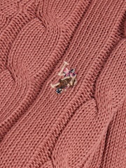 U.S. Polo Assn. Red V-Neck Cable Knit Jumper - Image 6 of 6