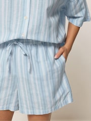 PixieGirl Petite Blue Stripe Cotton Shirt & Shorts Set - Image 4 of 5
