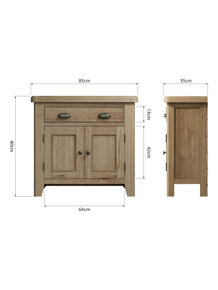 K Interiors Brown Embleton Solid Wood 1 Drawer 2 Door Sideboard - Image 4 of 4