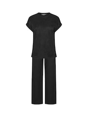 PixieGirl Petite Black Short Sleeve Top & Wide Leg Trousers Set - Image 5 of 5
