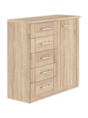 Wiemann Rustic Oak Torquay Chest of 5 Drawer Wide Drawers - Image 1 of 2
