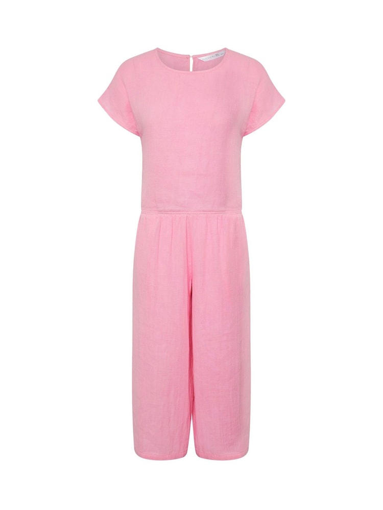 PixieGirl Petite Pink Cheesecloth Top & Cropped Trousers Set - Image 5 of 5 PixieGirl Petite Pink Cheesecloth Top & Cropped Trousers Set - Image 5 of 5