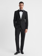 Reiss Black Poker Single Breasted Tuxedo Slim Fit Jacket - Image 3 of 6