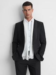 Reiss Black Poker Single Breasted Tuxedo Slim Fit Jacket - Image 4 of 6