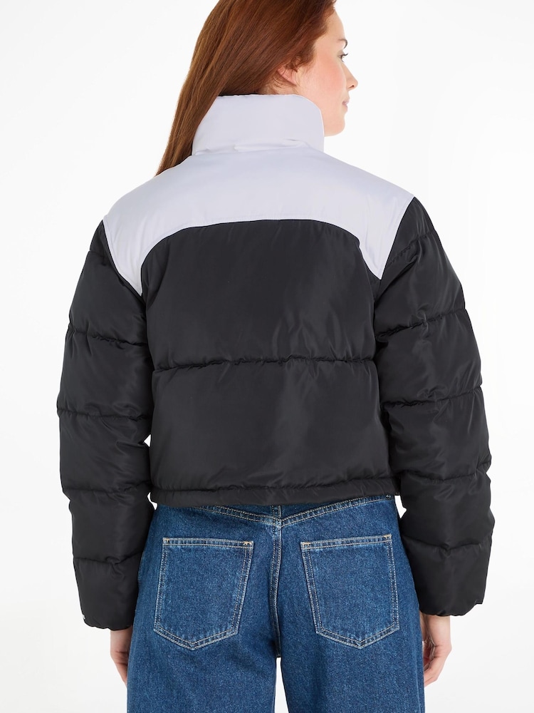 Calvin Klein Jeans Non Down Cropped Puffer Black Coat - Image 2 of 6 Calvin Klein Jeans Non Down Cropped Puffer Black Coat - Image 2 of 6