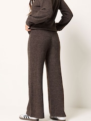 PixieGirl Petite Brown Ribbed Cardigan & Wide Leg Trousers Set - Image 3 of 7