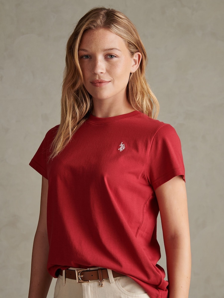 U.S. Polo Assn. Dark Red Crew Neck Double Horsemen T-Shirt - Image 2 of 6 U.S. Polo Assn. Dark Red Crew Neck Double Horsemen T-Shirt - Image 2 of 6