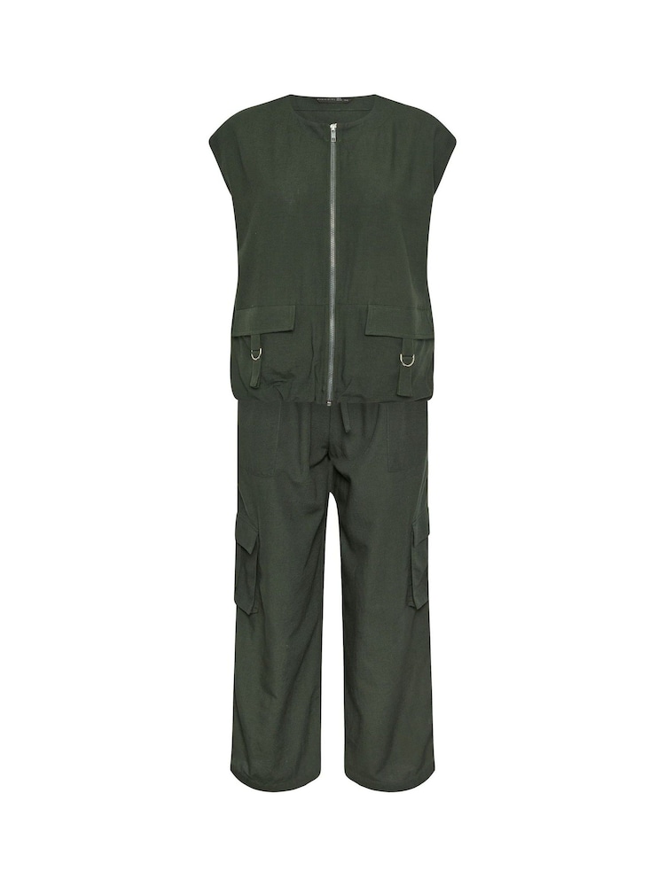 PixieGirl Petite Cargo Gilet & Wide Leg Trousers Set - Imagem 5 de 5