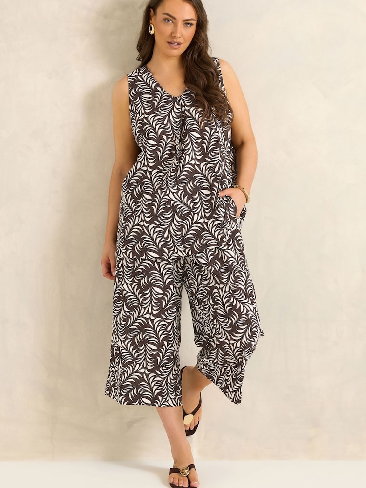 Conjunto de linho com estampa de folhas Evans - Imagem 1 de 6