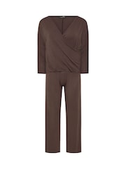 PixieGirl Petite Brown Wrap Top & Wide Leg Trousers - Image 5 of 5
