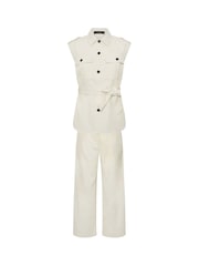 PixieGirl Petite Cream Belted Utility Shirt & Wide Leg Trousers Set - Image 5 of 5