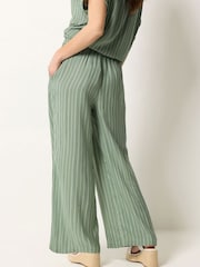 M&Co Green Dobby Striped Top and Trouser Set - Image 6 of 7