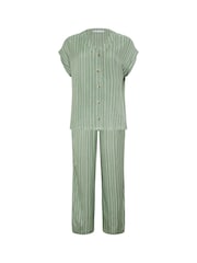 M&Co Green Dobby Striped Top and Trouser Set - Image 7 of 7