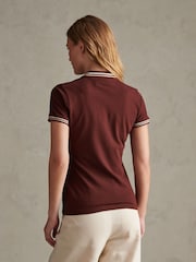 Καφετί - U.S. Polo Assn. Tipped Stretch Pique Polo Shirt - Εικόνα 4 από 8