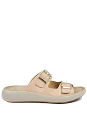 Jones Bootmaker Cream Harlowe Wide Fit Leather Sandals - Image 3 of 6