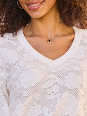 Sosandar White Floral V-Neck Jumper - Image 4 of 5