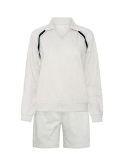 PixieGirl Petite Stripe Collar Sweat Top & Shorts Set - Image 7 sur 7