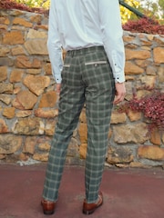 Vert - Slim Fit (Slim Fit) - Pantalon de costume à carreaux garni - Image 3 de 9