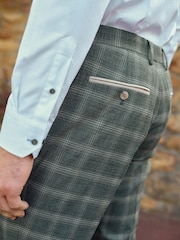 Vert - Slim Fit (Slim Fit) - Pantalon de costume à carreaux garni - Image 5 de 9
