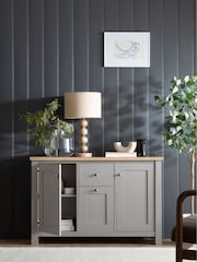 Dove Grey Malvern Oak Effect Large Slim Sideboard - Image 2 of 9